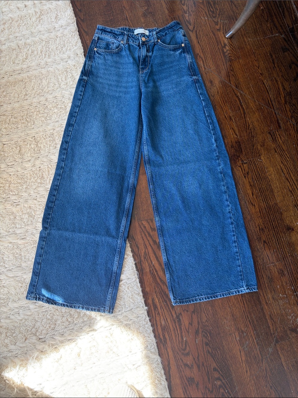Zara Dark Blue Wide Leg Jeans
